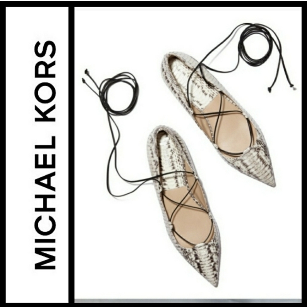 Micheal Kors Collection Snakeskin Flats